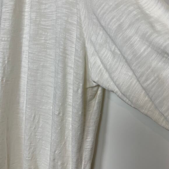 Chico's Tunic Top Size 4 3/4 Sleeve Tie Neck Tassel XXL Ecru Boho Cream Modal - Picture 11 of 15